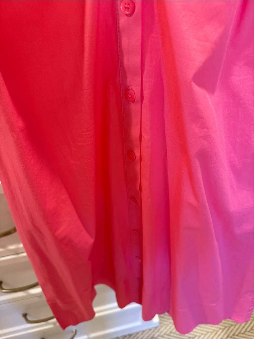STAUD Coral Pink Button-Front Puff Sleeve Blouse - Picture 4 of 5